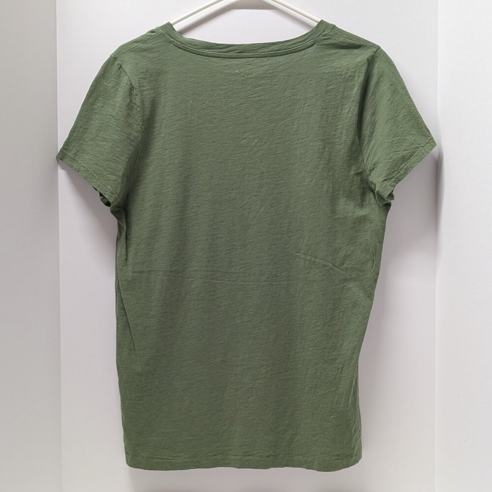 J. Crew Factory Vintage Slub Cotton V-Neck Tee in Moss - Picture 3 of 11